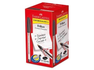 Caneta Esferográfica Preta 1.0mm 032 - CX/50 UN - Faber-Castell