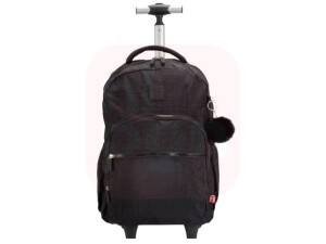 Mochila com Carrinho em Alumínio Crinkle Preta - PackN'Go