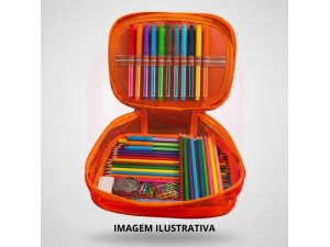 Estojo Box Super Clear Neon com Caneteiro – Snaker 