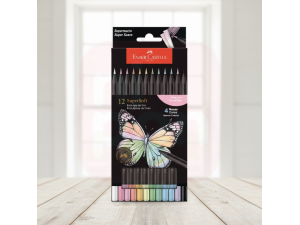 Ecolápis de Cor Supersoft 12 Cores Pastel - Faber-Castell 